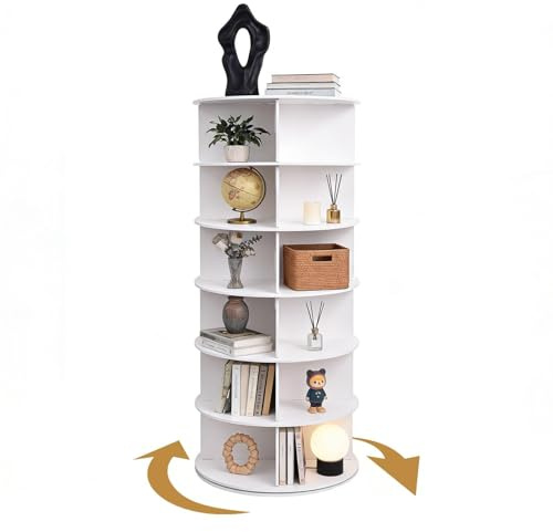 Générique Étagère À Chaussures Rotative À 6 Niveaux, Plateau Tournant À 360°, Rangement Vertical pour Sacs À Main, Rangement pour Placard, Entrée, Chambre, 24 Paires