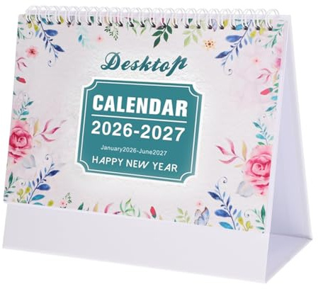 YUPZAR Calendario Da Tavolo 2026-2027,Da Gennaio 2026 a Giugno 2027 Calendarios Famiglia,Tavolo Con Pagine Verticali,Calendario Da Scrivania,Per Casa,Ufficio e Scuola(Inglese)