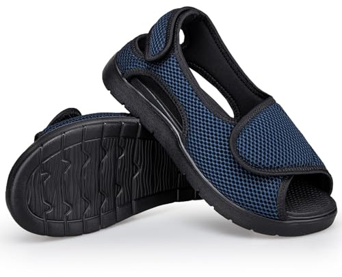 Gaatpot Zapatillas Diabéticos Mujer Sandalias de Ortopédica Hombre | Ajustables,Extra Anchas,Ligeras ,Zapatos de rehabilitación,Artritis Edema,Respirable