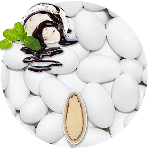 EinsSein 0,5kg Schokomandeln Stracciatella weiss matt Hochzeitsmandeln | Mandeln Schoko Hochzeit für Gastgeschenke Hochzeit, Taufe, Kommunion, Konfirmation | Taufmandeln Zuckermandeln Bonboniere