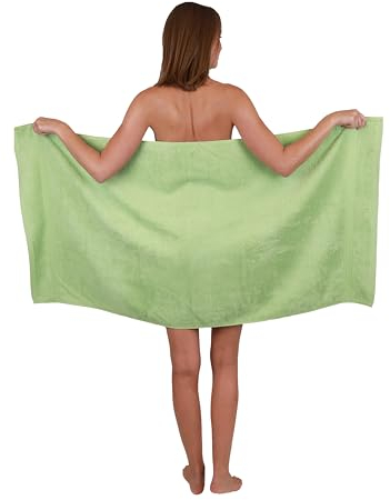 Betz Strandtuch Duschtuch Größe 70x140 cm Duschhandtuch Badetuch Strandtücher Handtuch Premium 100% Baumwolle Farbe apfelgrün
