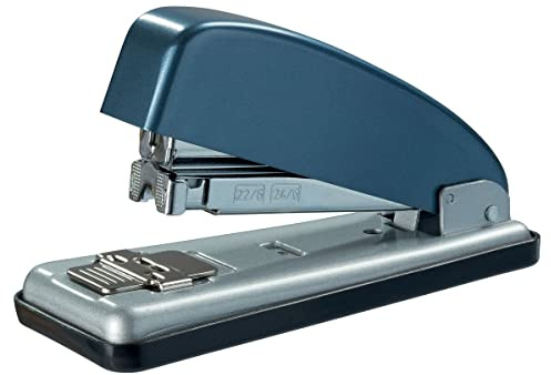 Petrus 44844 - Grapadora Metálica de Oficina Mod. 226, Capacidad 30 Hojas, Tecnología de Impacto Directo Patentada, Carga Frontal Automática, Grapado Cerrado, Abierto y Clavado, Color Azul/Plata DUET