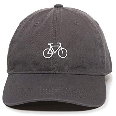 Bicycle Bike Baseball Cap Embroidered Cotton Adjustable Dad Hat Charcoal