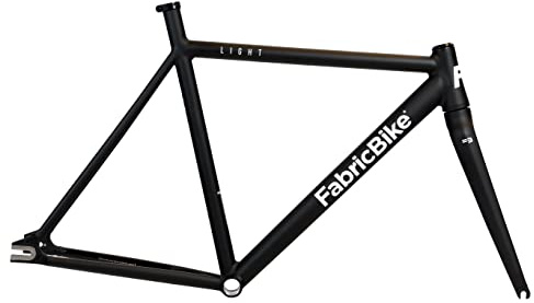 FabricBike Light Fahrradrahmen Fixie, Fixed, Single Speed, Rahmen und Gabel, Aluminium, 4 Farben, 3 Größen, 2,45 kg. (Light Matte Black, L-58 cm)