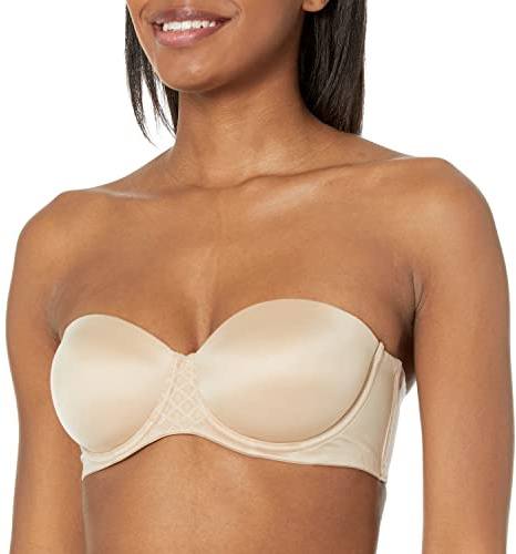 Bali Womens One Smooth U Strapless Bra, Ultimate Stay in Place, 7-Way Multiway Underwire Full Coverage Bra, Taupe, 40C US