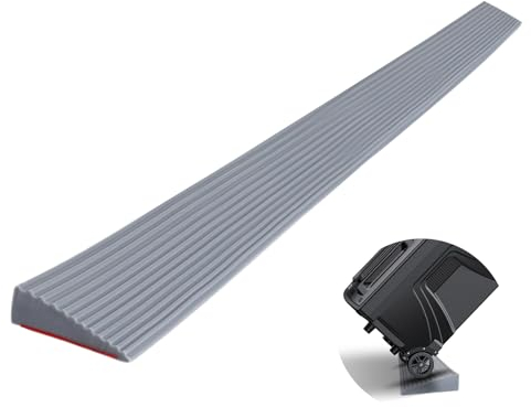 Türschwellenrampen, 100x5.5x1.6CM Schwellenrampe, PVC Rollstuhlrampe, rutschfeste Oberfläche, Gummirampe Auffahrrampe Schwellenrampe für Rollstuhl, Kinderwagen, Rollator oder e Scooter (Grau)
