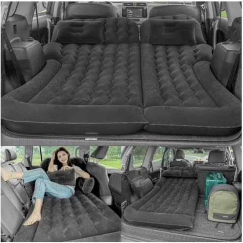 GDJIAYIYI car bed Car Sleeping Mattress,Inflatable Car Mattress, blow up car air mattress double, Waterproof,with 2 pillows &1 inflatable pump,Car camping Essential (Black,175 * 130cm)