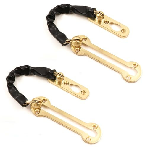 2 Stück Türkette Gold, Tür Kettenschloss Türsicherheitskette Sicherheitsschloss für Haus, Hotel, Innentüren und Fenster