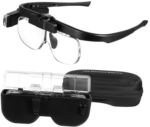 ARTIBETTER Led Beleuchtete Lupenbrille Zum Auflesen Mit USB-Aufladung Ergonomisches Leichtes Design Für Freihändiges Arbeiten Vergrößernde Lesebrille Für Altersgruppen