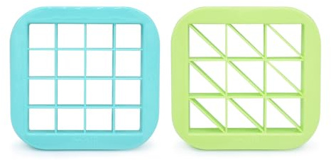 Melii Paquete de 2 Cortadores Reutilizables de Alimentos y Sándwiches para Adultos, Niños y Niños Pequeños, Formas Cuadradas y Triangulares, Color Azul y Lima