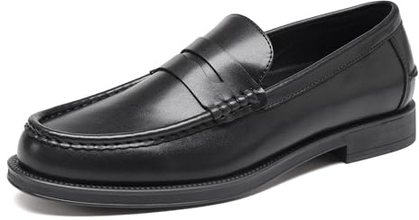 DECARSDZ Men's Slip On Dress Shoes Driving Shoe Black Penny Loafers for Men