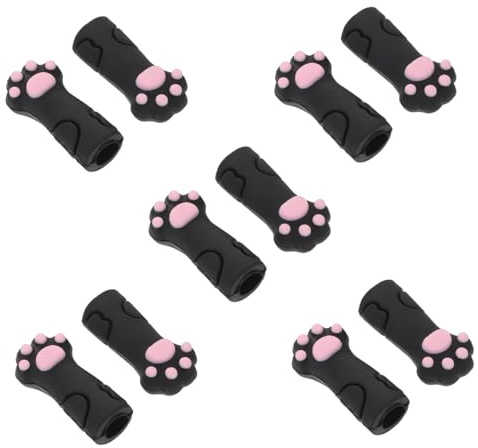 LRXIYODE 10 Piezas de Silicona para Herramientas de Manicura Funda Elástica con Forma de Pata de Gato para Tijeras y Pinzas de Cutículas Cubre Uñas y Pedicura Reutilizable y Anticaídas