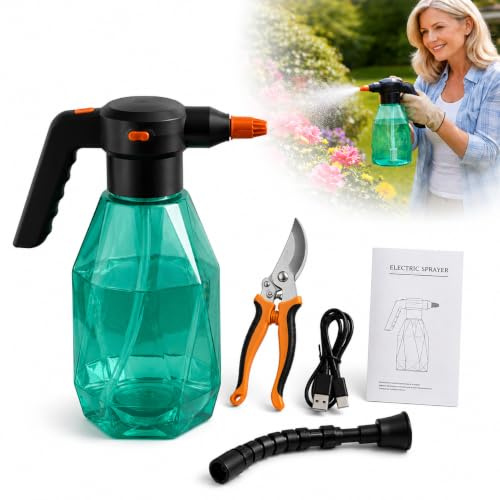 Pulverizador Eléctrico de Jardín Recargable con Tijeras de Podar – Kit Completo Riego y Cuidado de Plantas - Regar Plantas