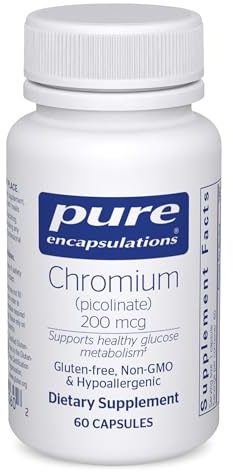 Pure Encapsulations Chromium (Picolinate) 200 mcg | Hypoallergenic Supplement for Healthy Lipid and Carbohydrate Metabolism Support* | 60 Capsules