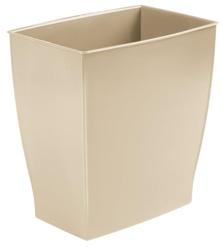 iDesign 64777Eu Mono Corbeille à Déchet Rectangulaire de Salle de Bain/Bureau/Cuisine Plastique Beige 18,03 X 28,45 X 30,48 cm