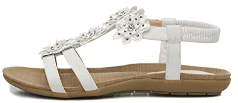 Lilley Stella Womens White Flower Crochet Sandal - Size 7 UK - White