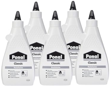 Ponal Holzleim Wasserfest für Verleimungen in Feuchträumen (5x 550g)