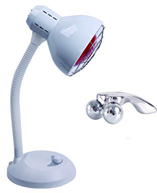 Elitzia Professional Infrared Therapy Lamp for Pain Relief - Desktop Heating Lamp, Adjustable Knob, Muscle/Joint Pain Relief, Arthritis Care (White, ETH3153)