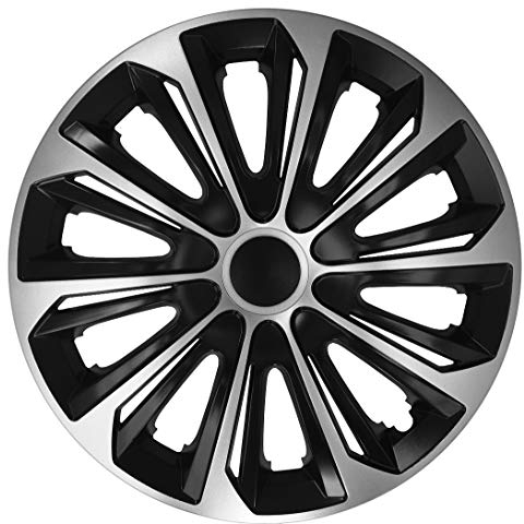 NRM Strong Duocolor Universal Radzierblenden, 4 Stück, Schwarz / silberfarben