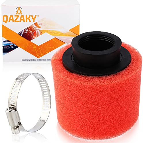 QAZAKY Universal 35 mm röd dubbel skum pod prestanda luftfilter renare för 50 cc 70 cc 90 cc 110 cc 125 cc motorcykel ATV fyrhjuling moped pit dirt racing super ficka cykel Yamaha Suzuki