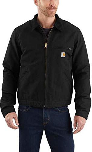 Carhartt Detroit Veste en Toile Lourde avec Doublure Matelassée Coupe Décontractée Homme, Noir, L