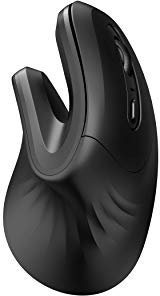 MOJO Silent Bluetooth Vertical Mouse - Wireless Optical Ergonomic Mouse w/Adjustable Sensitivity (Perfect Grip (Bluetooth + 2.4 GHz Wireless))