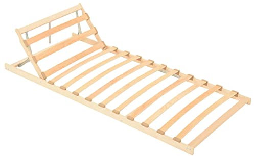 Tidyard Lattenrost mit 13 Latten Verstellbares Kopfteil Tellerlattenrost Lattenrahmen Holzlattenrost 90x200 cm