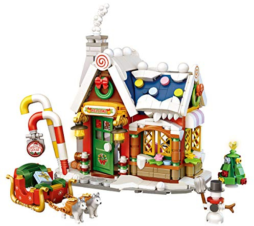 Blocs de Construction de Maison de Noël, 788 Pièces Mini Noël Architecture Village de Noël, Créatif de Jouet de Noël Briques de Construction