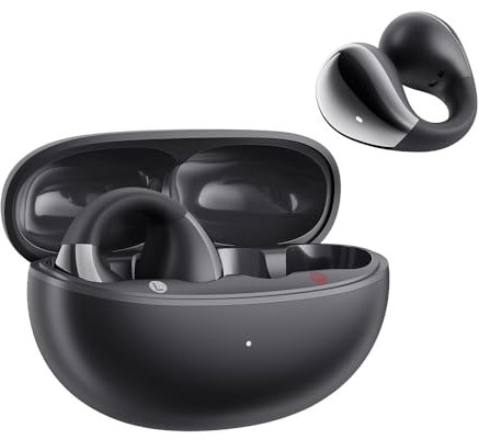 QCY Crossky C30 Cascos Auriculares de Clip Inalámbricos con Micrófono, Auriculares Bluetooth 5.4 Deportivos Abiertos, Ajuste Seguro, Sonido Espacial, Llamadas Nítidas, Conexión Dual