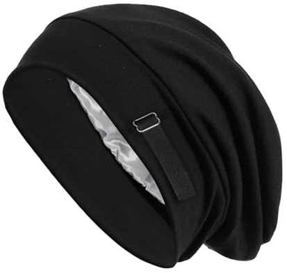 Yenvory Gorro de Satén Ajustable para Dormir - Unisex para Pelo Rizado o Liso, Suave de Seda Antifrizz para Mujeres y Hombres, Cuidado del Cabello de Noche