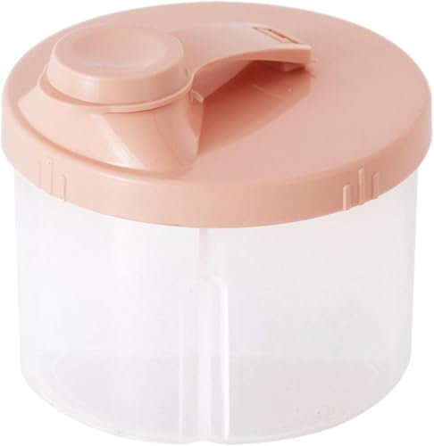 Pink Milk Powder Box,Baby Milk Powder Storage Container,Portable Four, Compartment Milk Powder Dispenser Milk Powder Dispensers Bottle Feeding