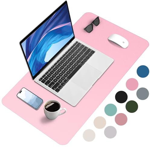 Zanfqvo Skrivbordsmatta - Vattentät Halkfri Skrivbordsunderlägg - Stor Musmatta för Kontor/Hemmet, 60 cm x 35 cm (Rosa)