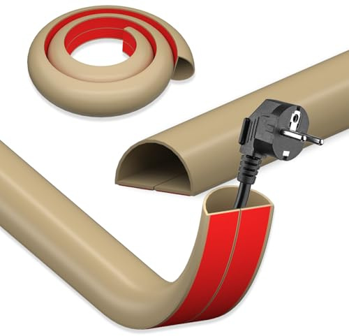 DIKARIYA Canaleta de cable marrón autoadhesiva, 1.5CMx1M Flexible Pequeña Canaleta de cable para suelo Puente de cable Flexible Cubierta de cable Canal de cable Fácil de cortar Montaje para cables de