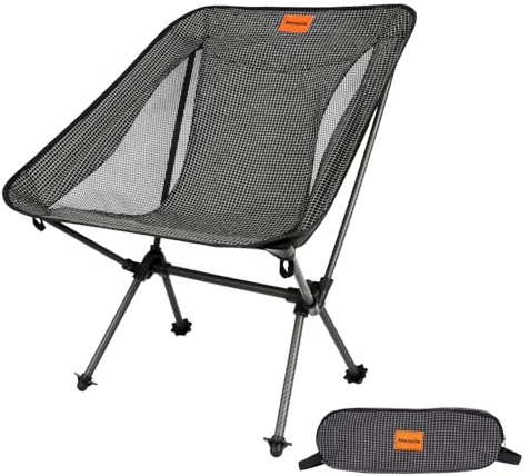 Msnaile hopfällbar campingstol, hopfällbar stol med Dyneema-tyg och kolfiberram, lättvikt 700 g, med väska, lämplig för picknick, utomhusaktiviteter