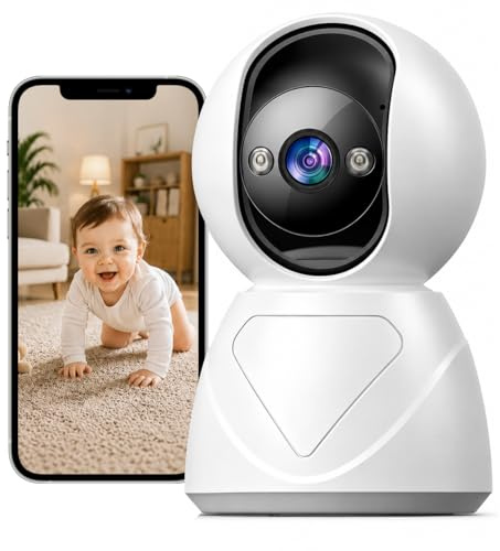 GUOANVISION Säkerhetskamera för inomhus. 5G babykamera, husdjurskamera