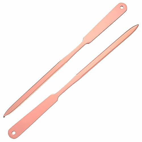 2-pack brevöppnare kuvertslits, rostfritt stål brevöppnare kniv kuvert manuell slitter för hem, skola, kontor, roséguld