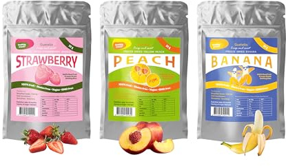 Frystorkade jordgubbar, frukt i skivor, 100% torkad frukt, naturlig, utan tillsatser, högsta kvalitet, jordgubbschips, veganskt, snacks, ren frukt (450 g, Fruit Mix V)