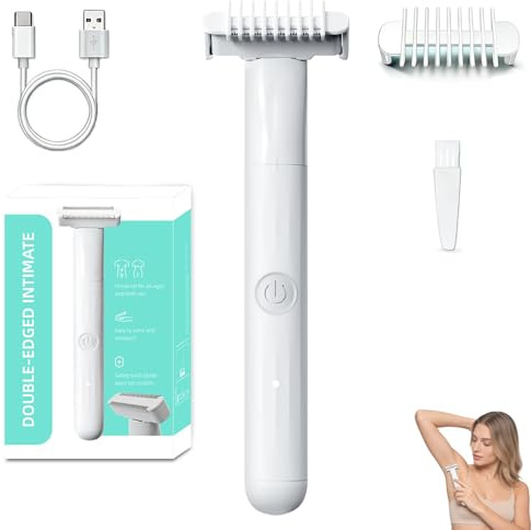 Rasatore Elettrico Impermeabile A Doppia Lama Per Il Corpo, Rifinitore Per Zona Bikini Da Donna, Rasatore Per Barba Del Corpo Da Uomo, Rasatori Ricaricabili Per Il Corp-o (1 set)