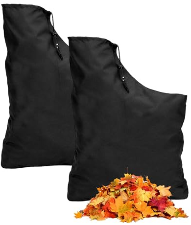 YEDPGUE 2 Pièces Sac de Collecte pour Souffleur Feuilles, Universel 63×45cm Tissu Oxford 420D Étanche, Résistant à l’Abrasion et à la Déchirure, pour Jardin Pelouse (Noir)