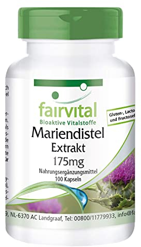 Fairvital | Estratto di cardo mariano 175mg - 1 mese - VEGAN - 100 capsule - standardizzato al 80% silimarina
