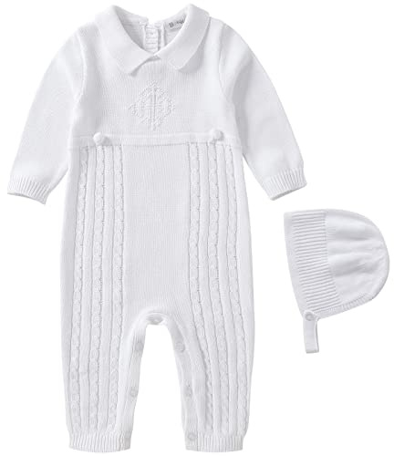 Booulfi Baby Boy's Christening Baptism Outfits Suit with Hat，Cross Detail