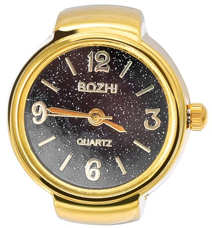 UKCOCO Ringuhren Vintage Elastische Quarz Fingeruhr Runde Quarz Fingerring Uhren für Männer Frauen