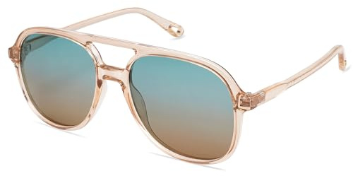 SOJOS Retro Polarized Aviator Sunglasses Womens Mens Classic 70s Vintage Trendy Square Aviators SJ2174, Clear Brown/Green Gradient Brown