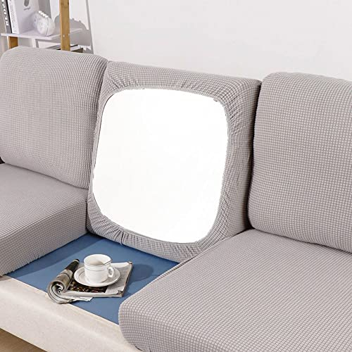 BOLUXIU Sofa Seat Cushion Cover-Stretch Elastic Cushion Cover Sofa Seat Cushion Cover Multiple Colors Suitable for all sofas, Light Grey, S(20--25inch)