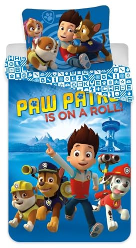 Paw Patrol Bed Linen Duvet Cover 135 x 200 cm 80 x 80 cm Cotton · Children's Bed Linen for Girls and Boys · 2-Piece · 1 Pillowcase 80 x 80 cm + 1 Duvet Cover 135 x 200 cm
