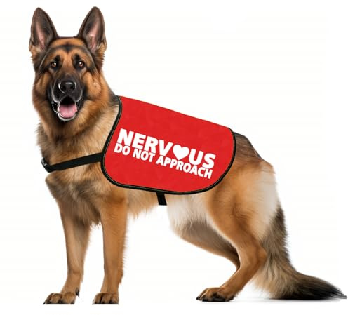 Nervous Do Not Approach Dog Jacket Vest Nervous Rescue Space Dog Vest Dog Walking Slogan Warning Gift (NERVOUS APPROACH L)