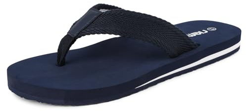 riemot Flip Flops Men's Thongs Sandals, Comfort Lightweight Thong with Arch Support Shoes Summer Outdoor Beach Pool Sandal, Non-Slip Walking Slippers,Navy UK 8/EU42