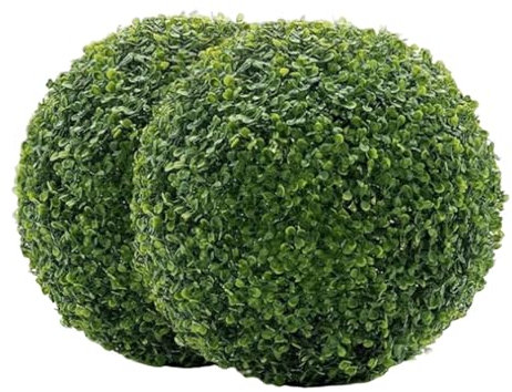 HMifjUM 18CM/23CM/28CM Faux Plants Outdoor, Artificial Topiary Balls, Lifelike Hanging Boxwood Balls Fake Plants, Simulation Artificial Plant Indoor Outdoor for Home Garden Balcony