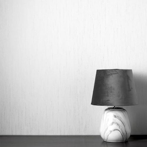 Aragonite White/Silver Glitter - Panache Plain - Vymura Wallpaper M0736