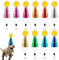BOXOB 10pz Mini Cappellini da Compleanno per Animali di Peluche, Riutilizzabili a Forma Cono Glitterato Pompon Glitterati Costumi Compleanno per Animali Giocattolo Cani e Gatti (10 Colori)